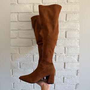 Brown Suede Knee Boots